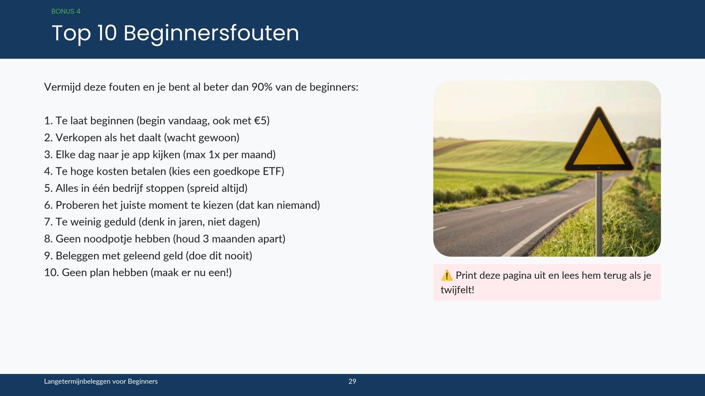 Top 10 Beginnersfouten (p. 29)